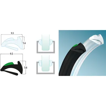 Těsnění do okna a dveří Zasklívací těsnění pro sklo 12-12,8mm (pro sklo 12 - 12,8 mm / transp. / návin 100 m / 200m)