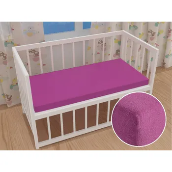 Prostěradlo Dětské froté napínací prostěradlo do postýlky FR-009 Šeříkové 60 x 120 x 10 cm - do postýlky