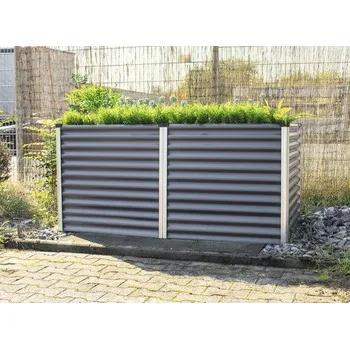 Vyvýšený záhon Vyvýšený záhon Vitavia Linus 858 plechový 188 x 96 x 86 cm granit