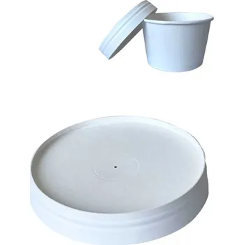 Jednorázové nádobí víčko na kelímek papírový 350 ml, 473 ml - na polévku/salát -bílé (80 ks/balení)