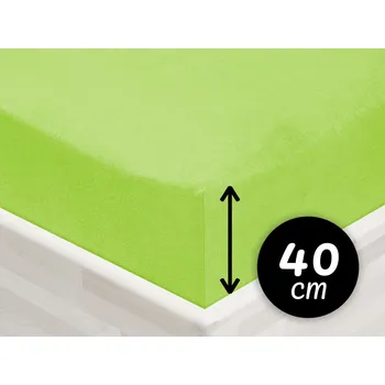 Prostěradlo Jersey napínací prostěradlo na extra vysokou matraci JR-019 Zářivě zelené 90 x 220 - výška 40 cm