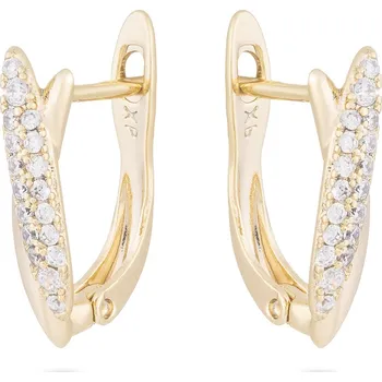 Náušnice biju Pozlacené náušnice s kříženými liniemi 2493