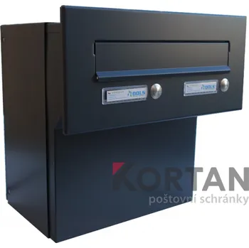 Poštovní schránka 1x poštovní schránka F-042 k zazdění do sloupku + čelní deska s 2x zvonkem ČD-3