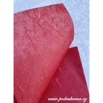 Umělecký papír Sapaimport Morušový papír Unryu - červený Velikost: 23x32 cm, balení 10 ks