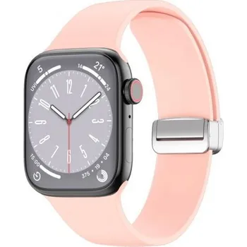 Řemínek na hodinky Silikonový řemínek s kovovým magnetickým zapínáním pro Apple Watch 42mm / 41mm / 40mm / 38mm - růžový
