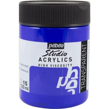 Vodová barva Akrylová barva Pébéo Studio Acrylics - 15 Dark Ultramarine Blue Objem: 500 ml