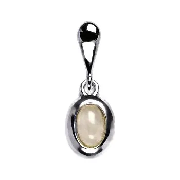 Přívěsek Stříbrný přívěsek přírodní růženín - P1353 (Stříbrný přívěsek s růženínem 6 x 4 mm)