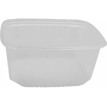 Jednorázové nádobí vanička hranatá měkká 300 g, PP - transparentní (100 ks/balení)