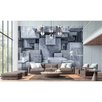 Fototapeta 3D tapeta Kvádry šedé (vliesová fototapeta)