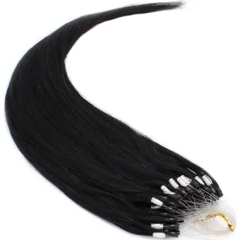 Příčesek 50cm vlasy evropského typu pro metodu Micro Ring / Easy Loop 0,7g/pr. – černá