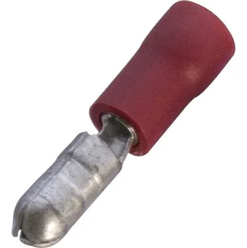 Kabelové oko 263446 Kolík kulatý lisovací Cu s nylon-izolací 0,5 - 1 mm2, 4 mm červená, Haupa