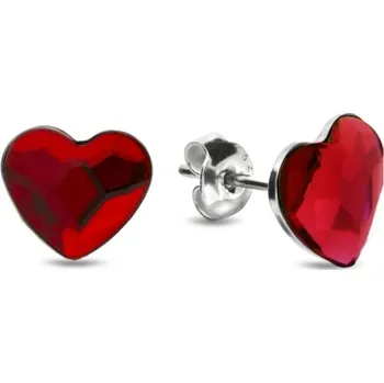 Náušnice Náušnice červené se Swarovski Elements Heart K2808LSI Light Siam