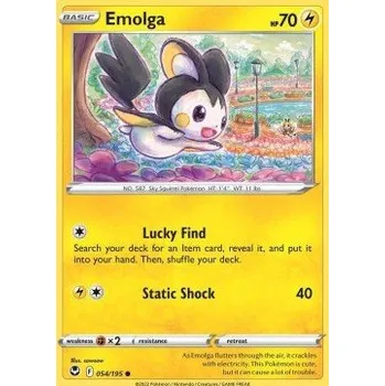 Karetní hra Pokémon SIT 054/195 Emolga - Silver Tempest Stav: Near Mint, Verze: REVERSE HOLO