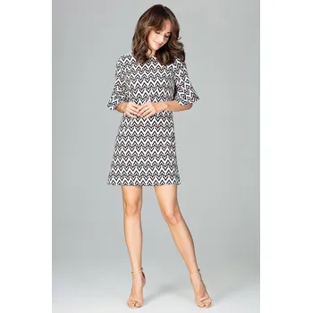 Dámské šaty Geometrické šaty s volány na rukávech K473 Pattern 97 Velikost: M