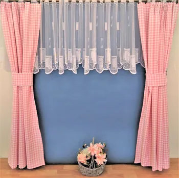 Metráž kanafas růžové srdíčko š.140cm