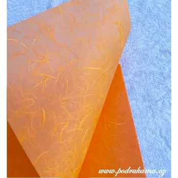Umělecký papír Sapaimport Morušový papír Unryu - oranžový jasný Velikost: 23x32 cm