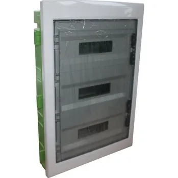 Rozvaděč GW40610PM Rozvodnice 54M (18x3) 465x680x95, IP40, do sádrokartonu, průhl. dvířka kouř.