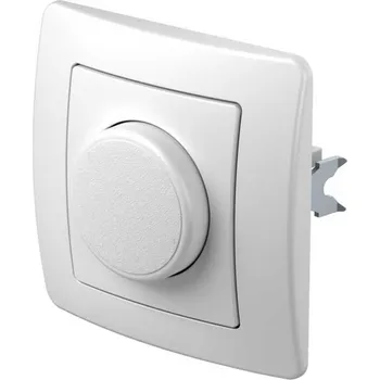 vypínač EE19PW-B Stmívač LED otočný 100W - lesklá bílá, TEM