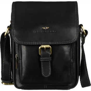 Pánská kožená taška přes rameno černá (GT183)