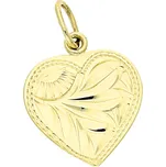 Goldstore Zlatý přívěs ploché srdíčko s rytinou Váha: 0.95 g