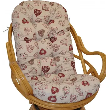 Podsedák Axin Trading s.r.o. Polstr na křeslo Swivel látka motiv červená srdce