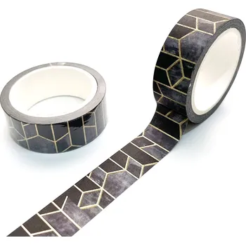 Náplň do diáře CuteArt Washi páska se zlatým potiskem: Dark Geometry