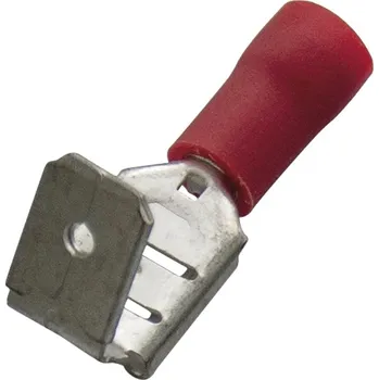 Kabelové oko 263410 Objímka plochá s nylon-izolací a odbočkou 0,5 - 1 mm2, 6,3 x 0,8 červená, Haupa