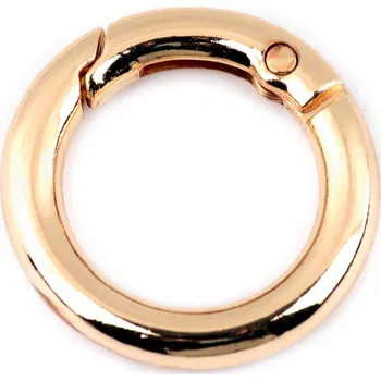 Kovová karabina kulatá - 18 mm - růžové zlato