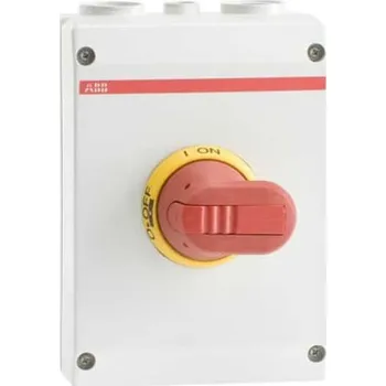 vypínač 1SCA022401R7260 OTP63BA6M Odpínač 6P z polykarbonátu krytu, IP65, rukojeť uzam. žl.-červ., ABB
