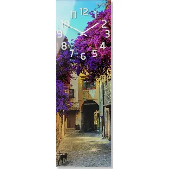 Hodiny Stylové skleněné hodiny s motivem náměstí