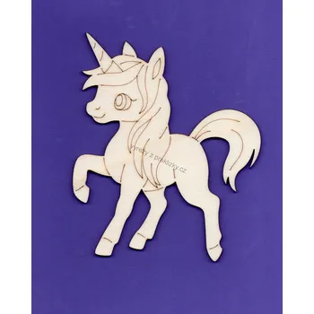 Dřevěné výřezy, JEDNOROŽEC, střední varianta, 6 x 7 cm, 1ks
