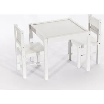 Dětský pokoj DREWEX Dřevěný stůl a dvě židličky, bílé