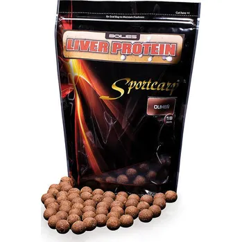 Boilies Sportcarp boilies Liver Protein Squid (oliheň) 18 mm 5 kg (Uzavřenější boilies na bázi rybích mouček s podílem práškového játrového proteinu, který jsme do tohoto boiliesu napasovali až na horní hranici dávkování.)