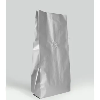 Obalový materiál Sáčky na kávu s vnitřním ventilem 135x70x360 100ks 1000g stříbrné