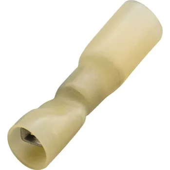 Kabelové oko 363514 Objímka plochá s teplem smrštitelnou izolací 4 - 6 mm2, 6,3 x 0,8 žlutá, Haupa