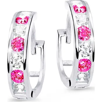 Náušnice Cutie Jewellery Dětské náušnice z bílého zlata C3345B-Malinová