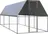 Pozinkovaná venkovní klec pro kuřata plochá plná střecha, 2 x 6 x 2 m
