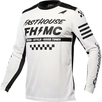 Moto dres Fasthouse Youth A/C Elrod Jersey White Velikost: YS