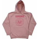 Merch Ramones: Ramones Unisex Pullover Hoodie: Pink Hey Ho Seal (back Print) (small) S