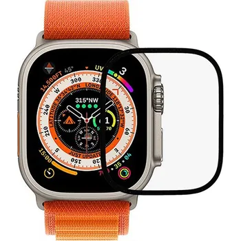 Tvrzené sklo (Tempered Glass) RURIHAI pro Apple Watch Ultra 49mm - černý okraj - 3D