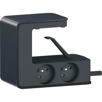 Elektrická zásuvka 050412 Přívod prodlužovací se 4 zásuvkami, 2P+T, 2xUSB A, černý, Legrand