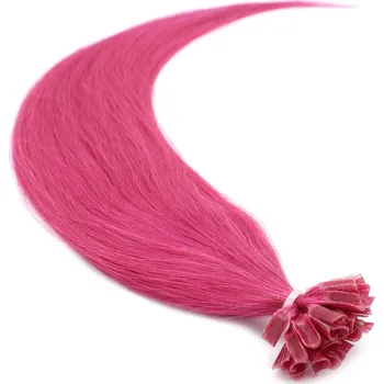 Příčesek 40cm keratinové vlasy pravé lidské k prodloužení 0,5g/pr. – růžová