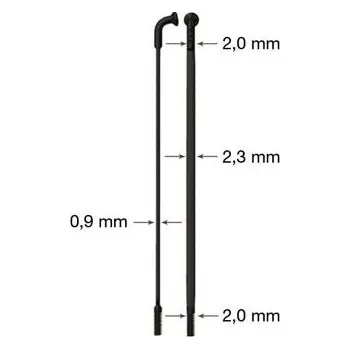 Zapletené kolo drát nerez Sapim CX Ray 2-2,3/0,9-2 x 260mm černý