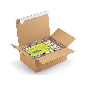Obalový materiál Kartonová krabice 390x290x280mm, automatické dno, samolepicí proužek, hnědá, klopová, třívrstvá vlnitá lepenka (3VVL) | RAJA - Balení po 20 ks