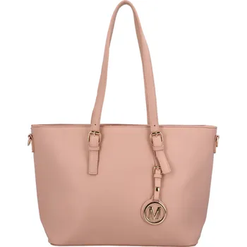 Elegantní větší dámská koženková kabelka Thetis, růžová