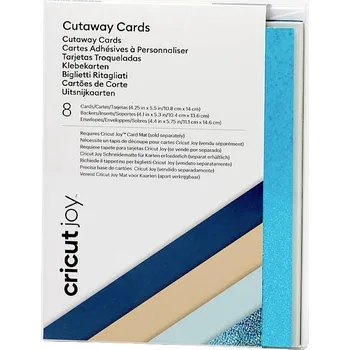Cricut Joy(TM) Cutaway Cards sada karet béžová, tyrkysová (lesklá), tmavě modrá, světle modrá