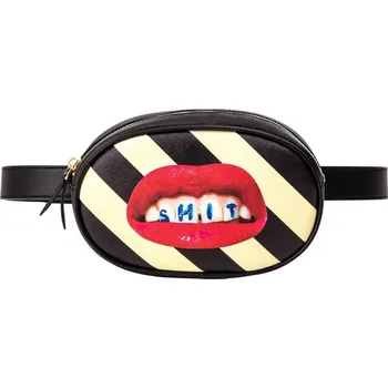 Opasek s taštikou TOILETPAPER STRIPES SHIT Seletti 19 x 12 cm černý