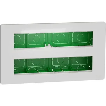 vypínač a zásuvka NU171020 Centrální jednotka 2x10 modulů zapuštěná, System+, Bílá Antibakteriální, Schneider