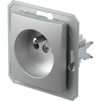 Elektrická zásuvka VE40ESXO-U Zásuvka CZ/FR 2P+E 16A 250V~ ES XO - matná stříbrná, TEM