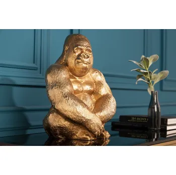 Dekorační soška - Gorila Kong, zlatá